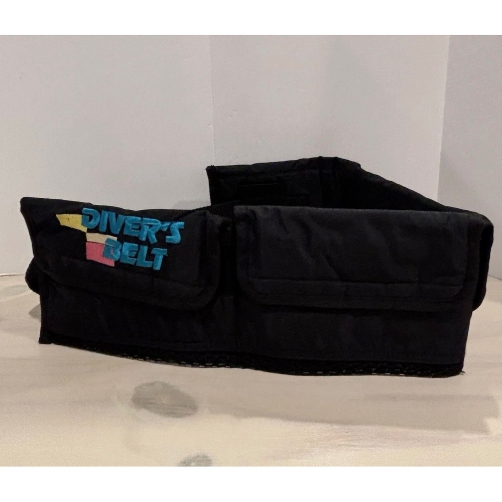 Diver's Belt Scuba Diving Padded Weight Belt with 4 Pockets Black Adjustable